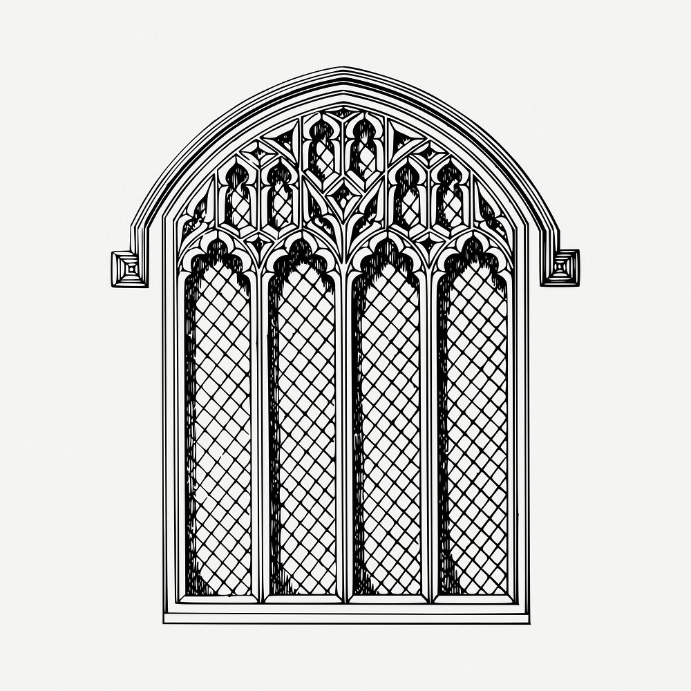 Arch window clipart illustration psd. Free public domain CC0 image