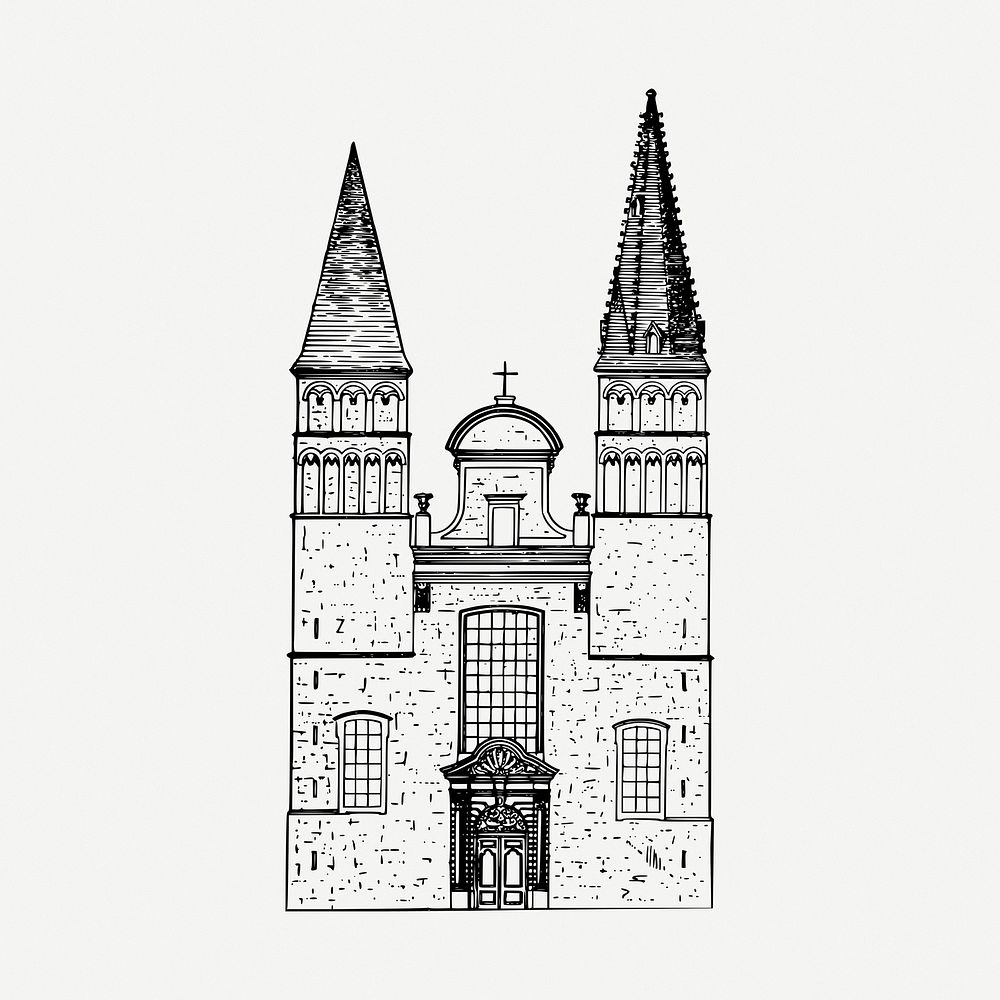 Church architecture clipart illustration psd. Free public domain CC0 image