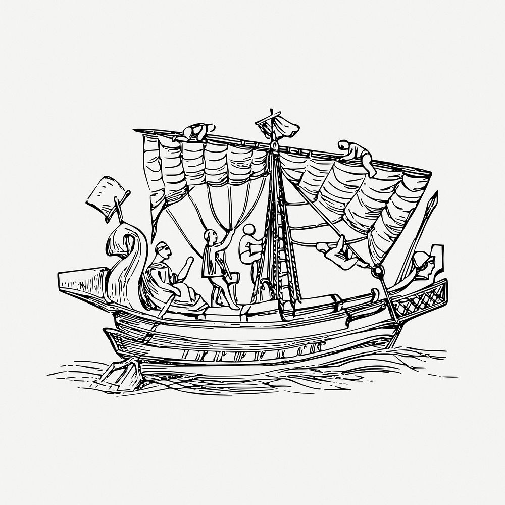 Sailing ship clipart illustration psd. Free public domain CC0 image