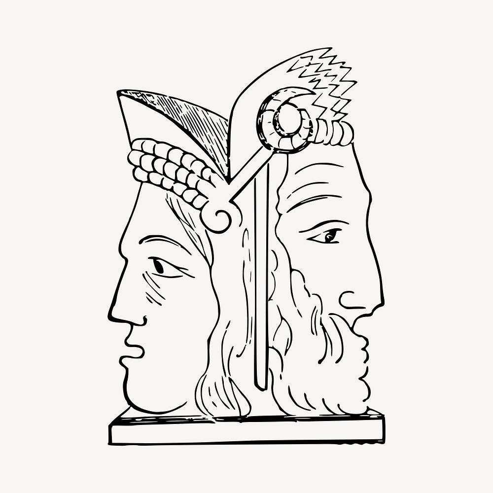Ancient sculpture illustration clipart vector. Free public domain CC0 image