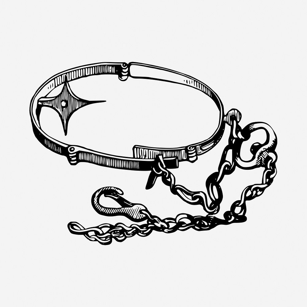 Torture equipment black and white illustration clipart. Free public domain CC0 image