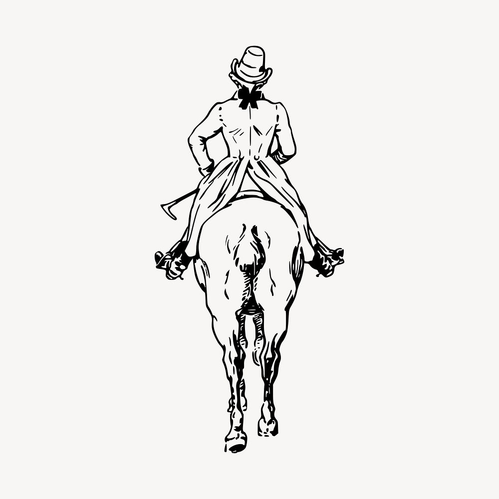 Horse rider illustration clipart vector. Free public domain CC0 image