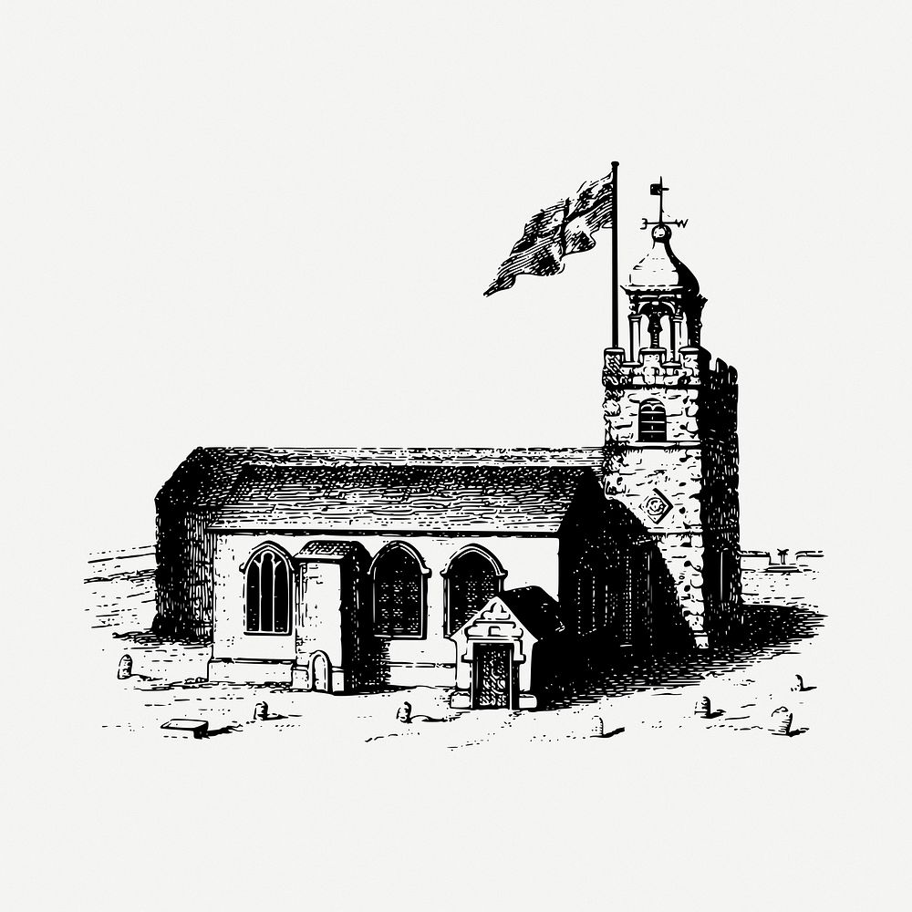Church architecture clipart illustration psd. Free public domain CC0 image