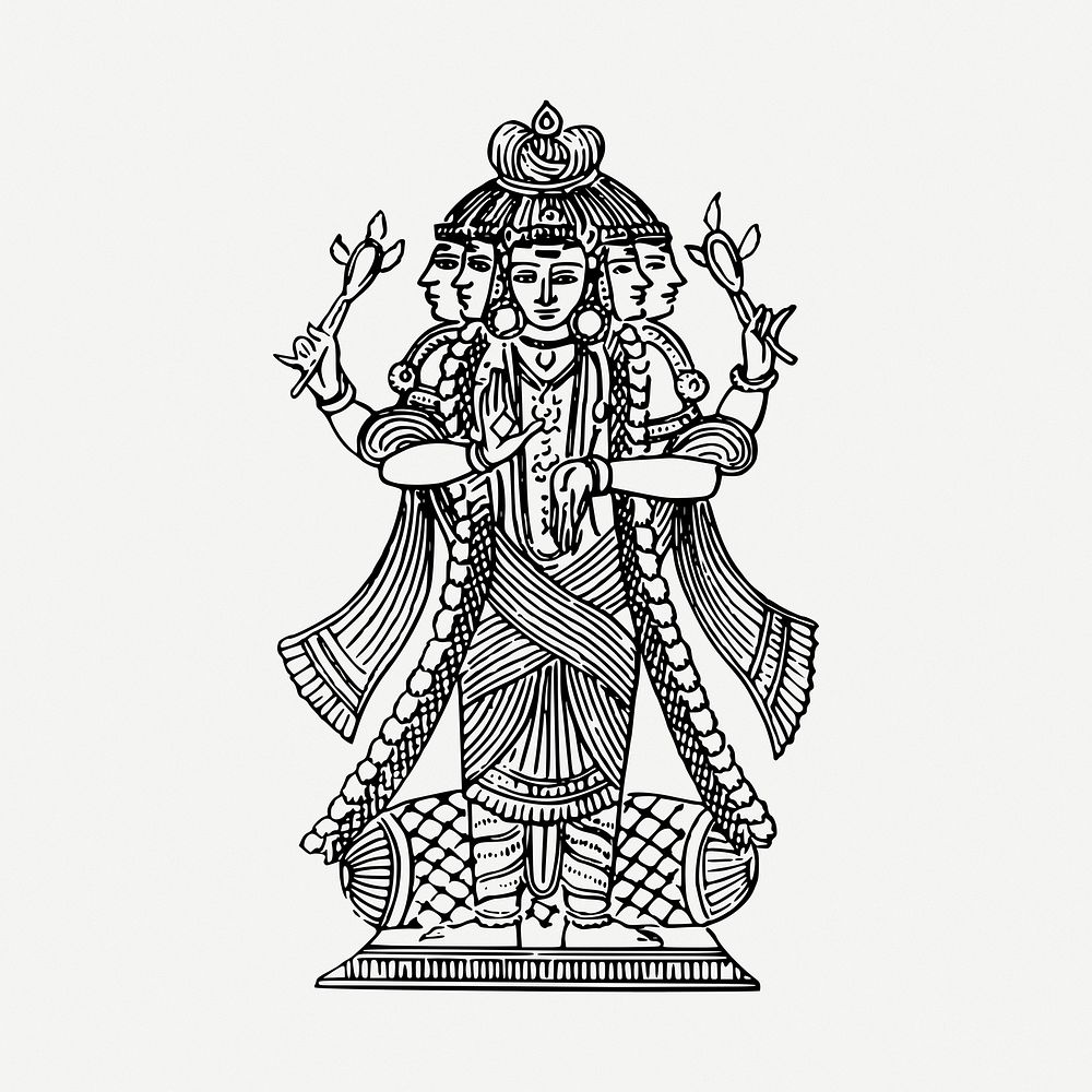 Mahadeva, Hindu god clipart illustration psd. Free public domain CC0 image