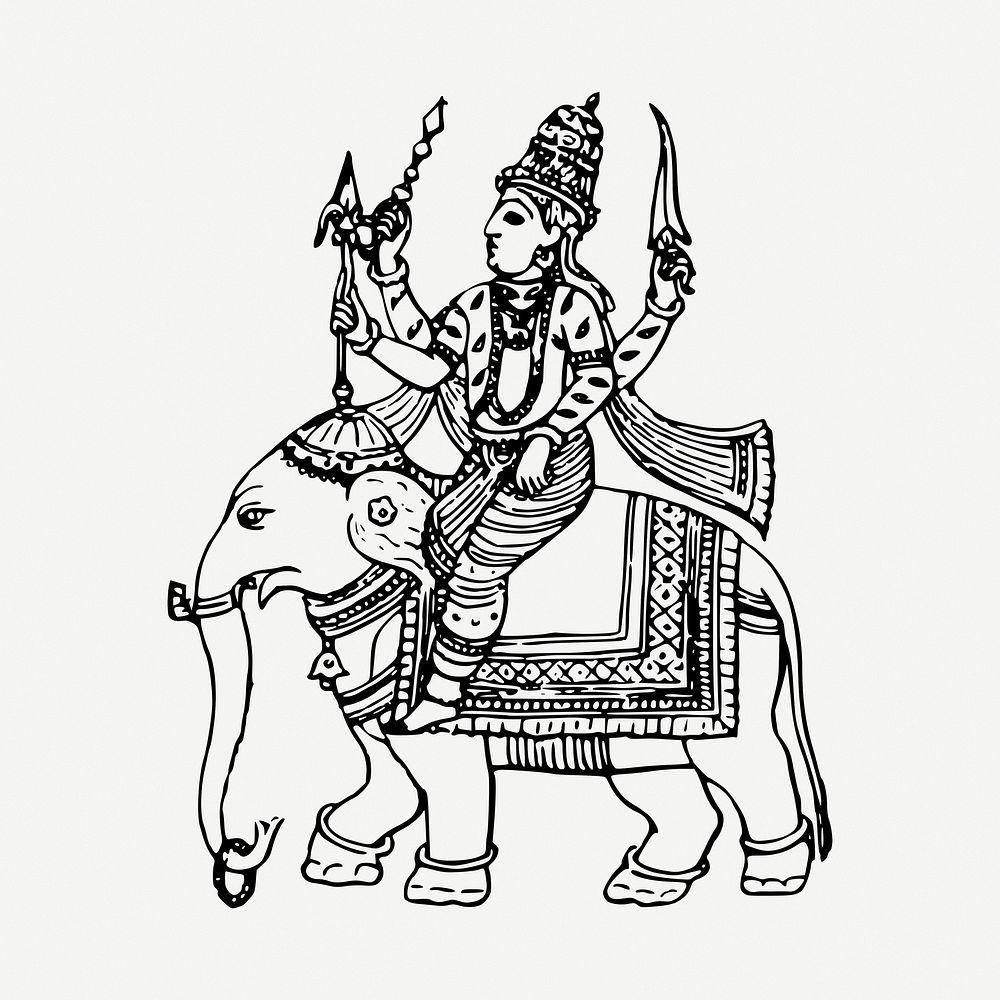 Illustration of Hindu God Shiva, Asian spiritual, crescent moon, trident,  trimurti, leopard skin, om, aum, mantra, om namah shivaya