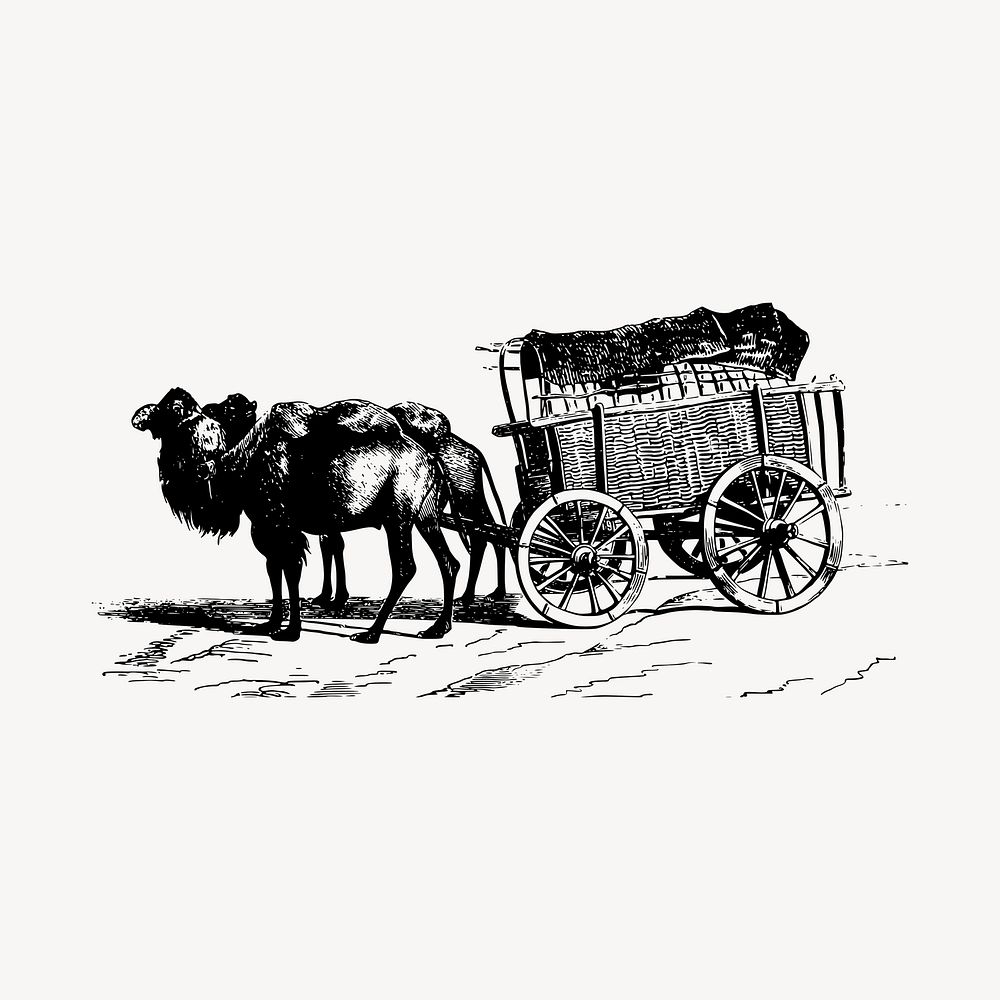 Wagon cart illustration clipart vector. Free public domain CC0 image