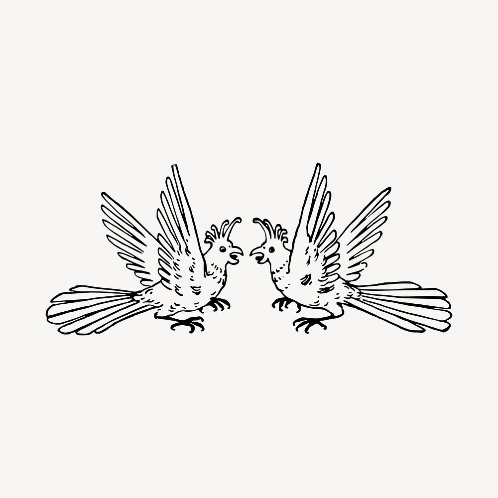 Bird crest illustration clipart vector. Free public domain CC0 image