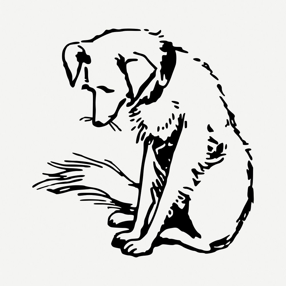 Sad dog clipart illustration psd. Free public domain CC0 image