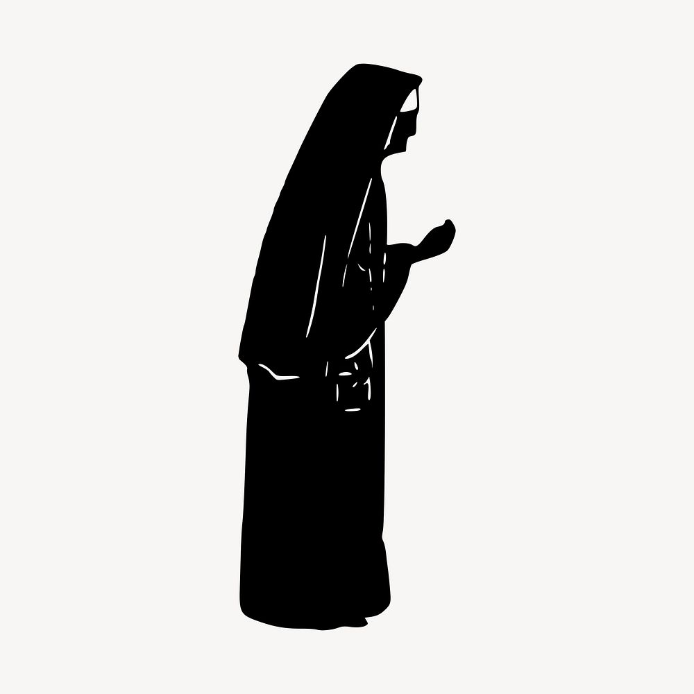 Catholic nun illustration clipart vector. Free public domain CC0 image