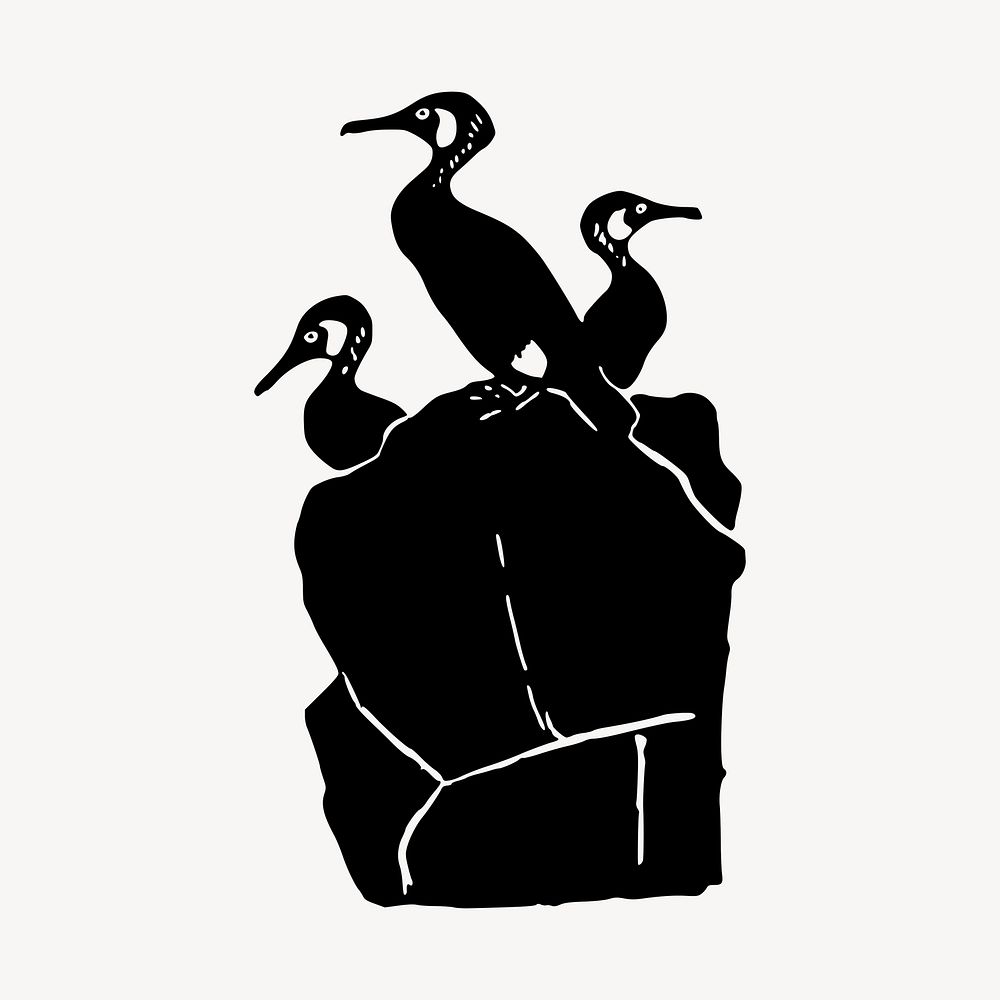 Birds silhouette illustration clipart vector. Free public domain CC0 image
