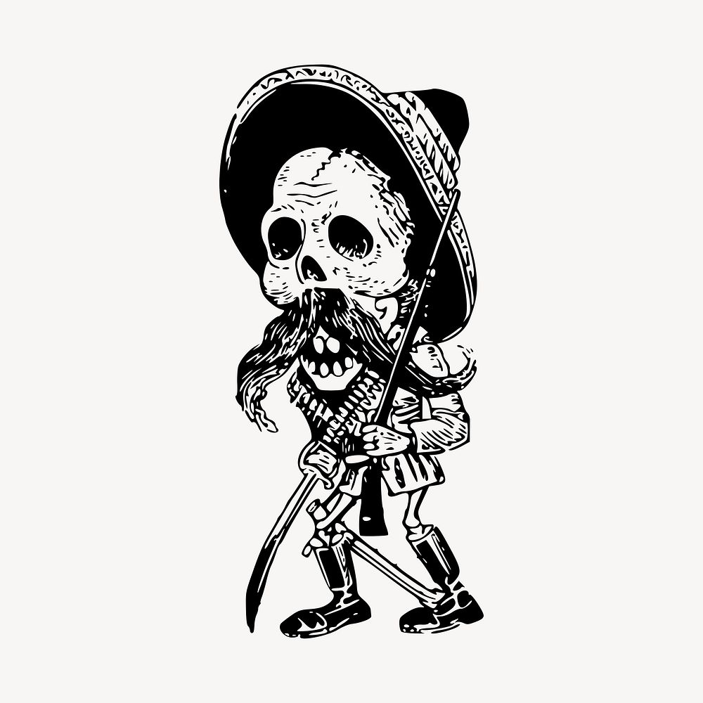Day of the Dead illustration clipart vector. Free public domain CC0 image