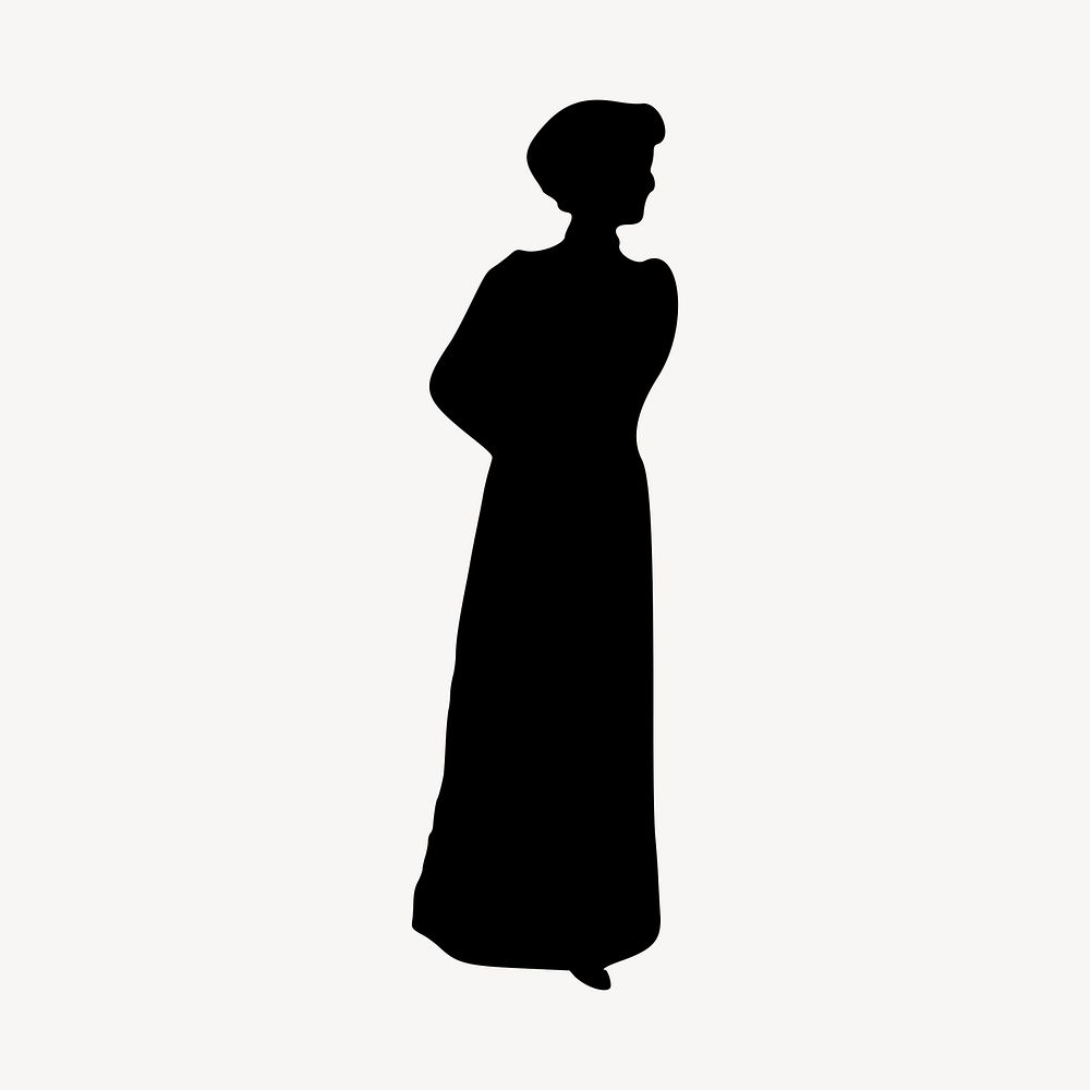 Lady silhouette illustration clipart vector. Free public domain CC0 image