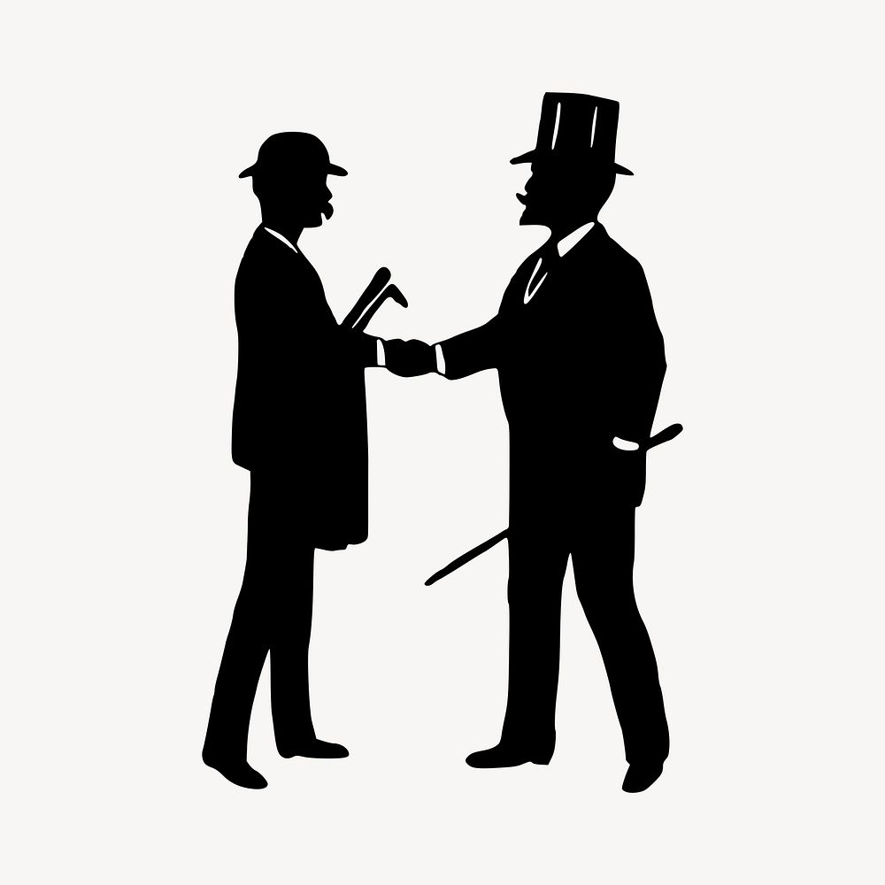 Gentlemen greeting illustration clipart vector. Free public domain CC0 image