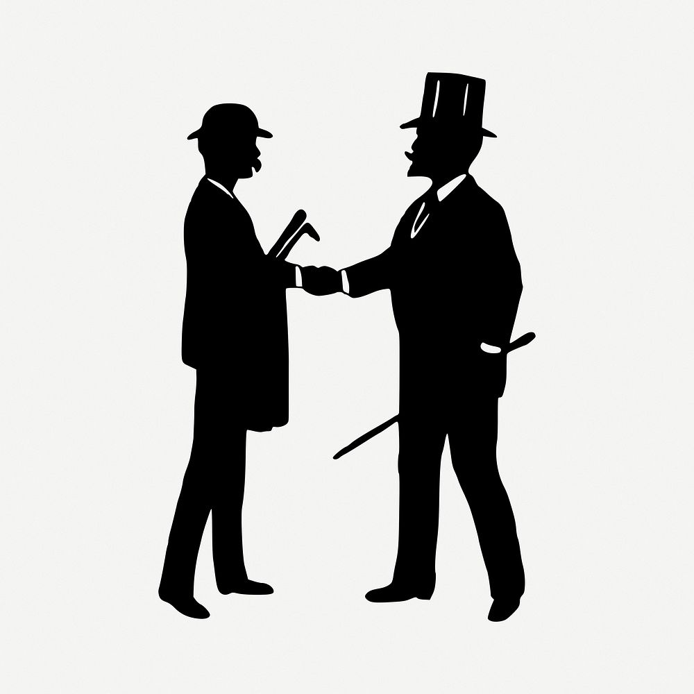Gentlemen greeting clipart illustration psd. Free public domain CC0 image