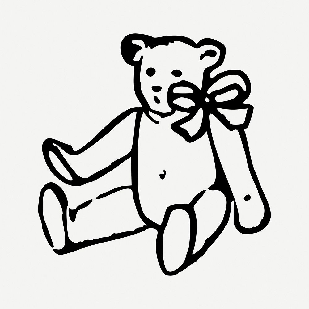 Teddy bear clipart illustration psd. Free public domain CC0 image