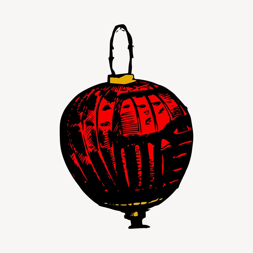 Chinese lantern illustration clipart vector. Free public domain CC0 image