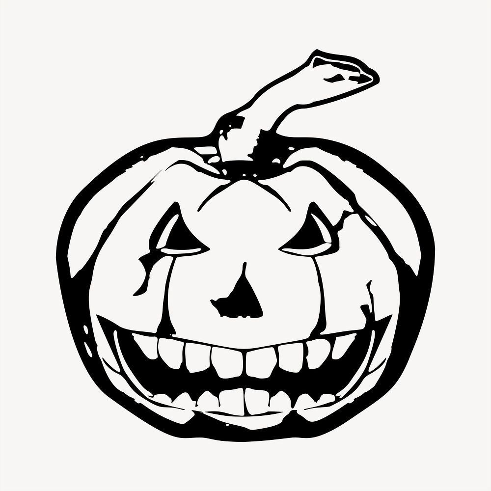 Jack'o'lantern clipart, vintage hand drawn vector. Free public domain CC0 image.