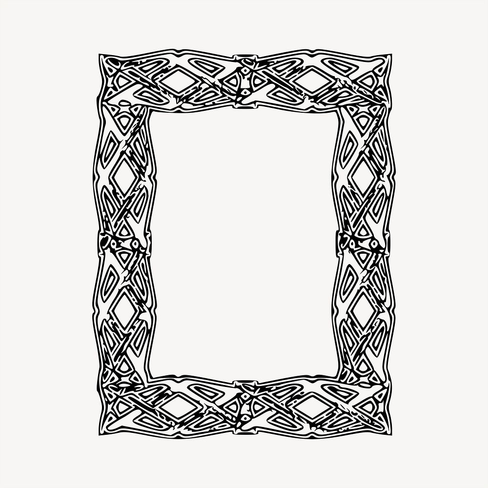 Mirror frame clipart, vintage hand drawn vector. Free public domain CC0 image.