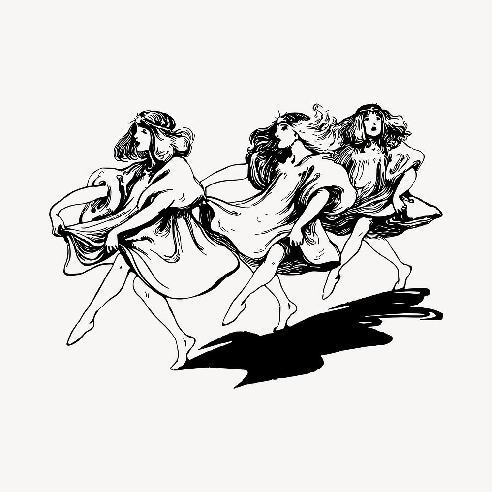 Dancer clipart, vintage hand drawn vector. Free public domain CC0 image.