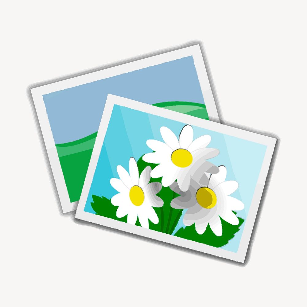 Flower photos clipart, album icon illustration vector. Free public domain CC0 image.