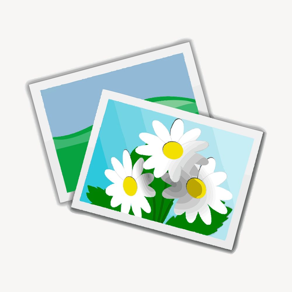 Flower photos sticker, album icon illustration psd. Free public domain CC0 image.