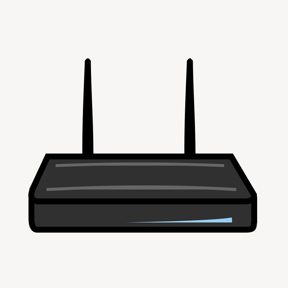 Wifi router clipart, object illustration vector. Free public domain CC0 image.