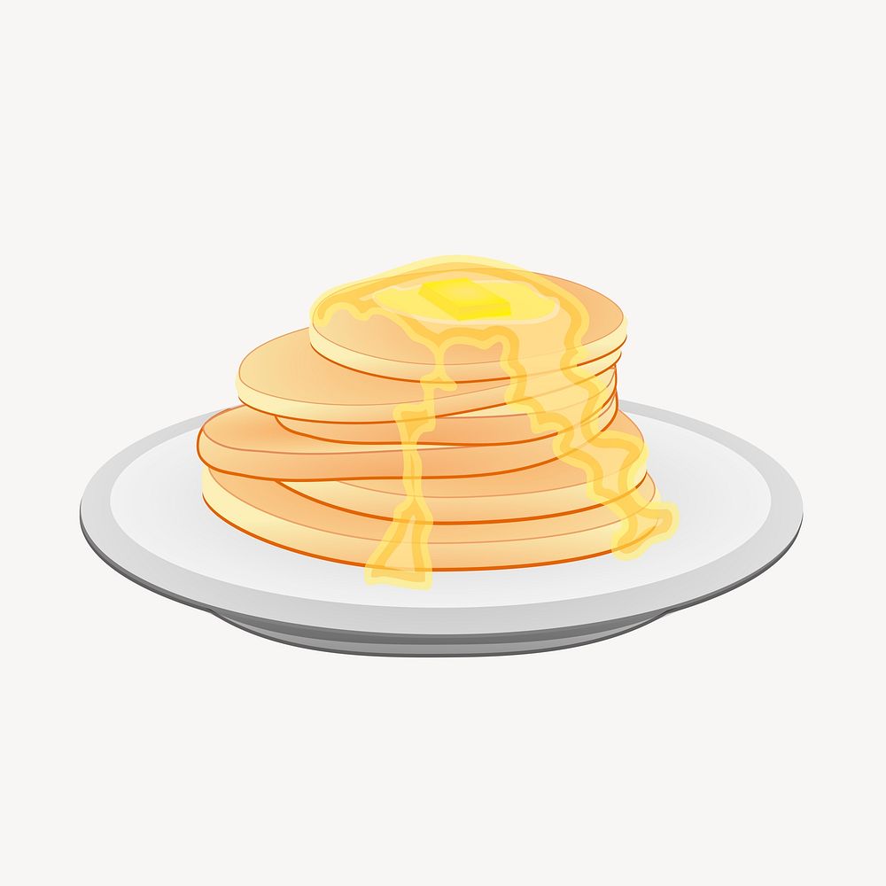 Pancakes clipart, breakfast food illustration vector. Free public domain CC0 image.
