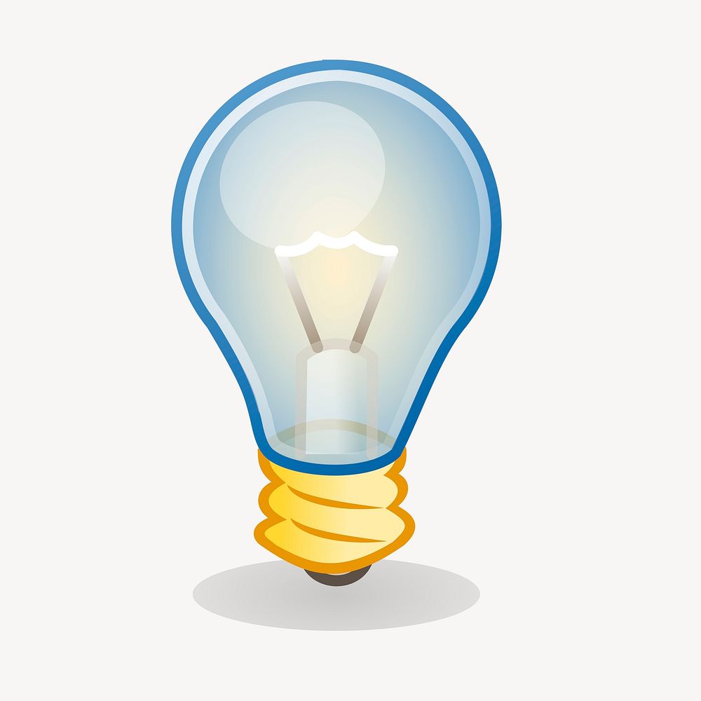 Light bulb clipart, environment illustration. Free public domain CC0 image.