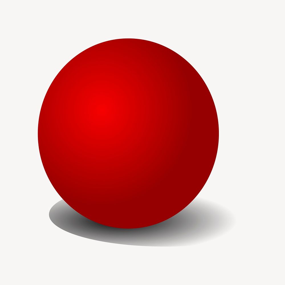 Red ball clipart, sport equipment illustration vector. Free public domain CC0 image.