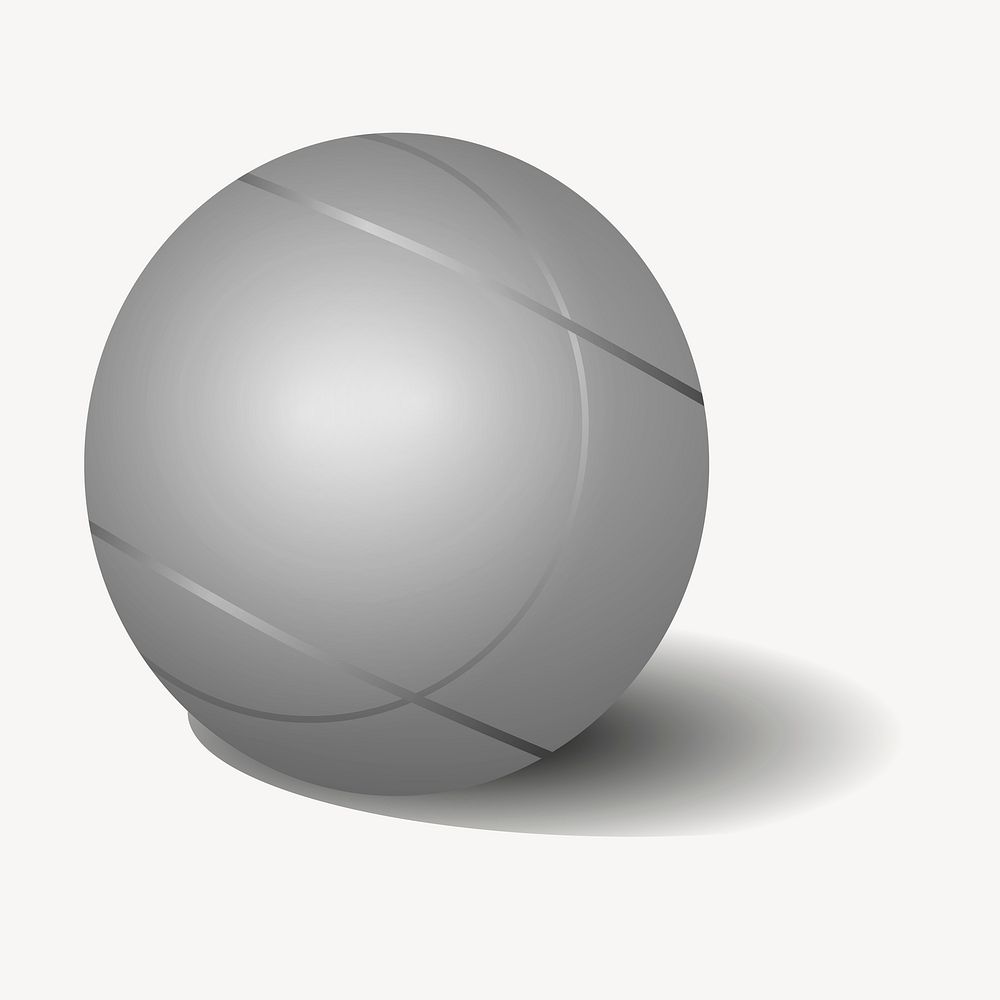 Boule metal ball sticker, sport equipment illustration psd. Free public domain CC0 image.