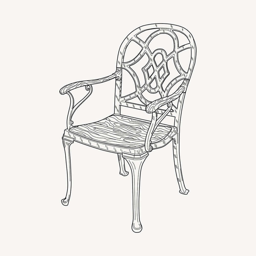 Chair clipart, furniture illustration vector. Free public domain CC0 image.
