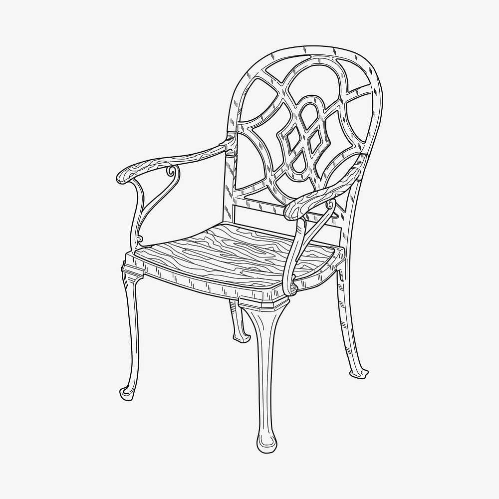 Chair clipart, furniture illustration. Free public domain CC0 image.