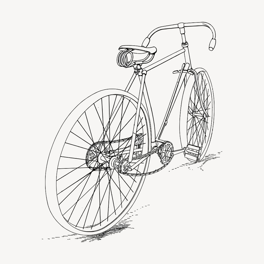 Bicycle sticker, vehicle illustration psd. Free public domain CC0 image.