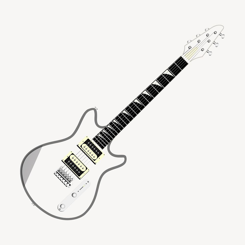 Electric guitar clipart, musical instrument illustration vector. Free public domain CC0 image.