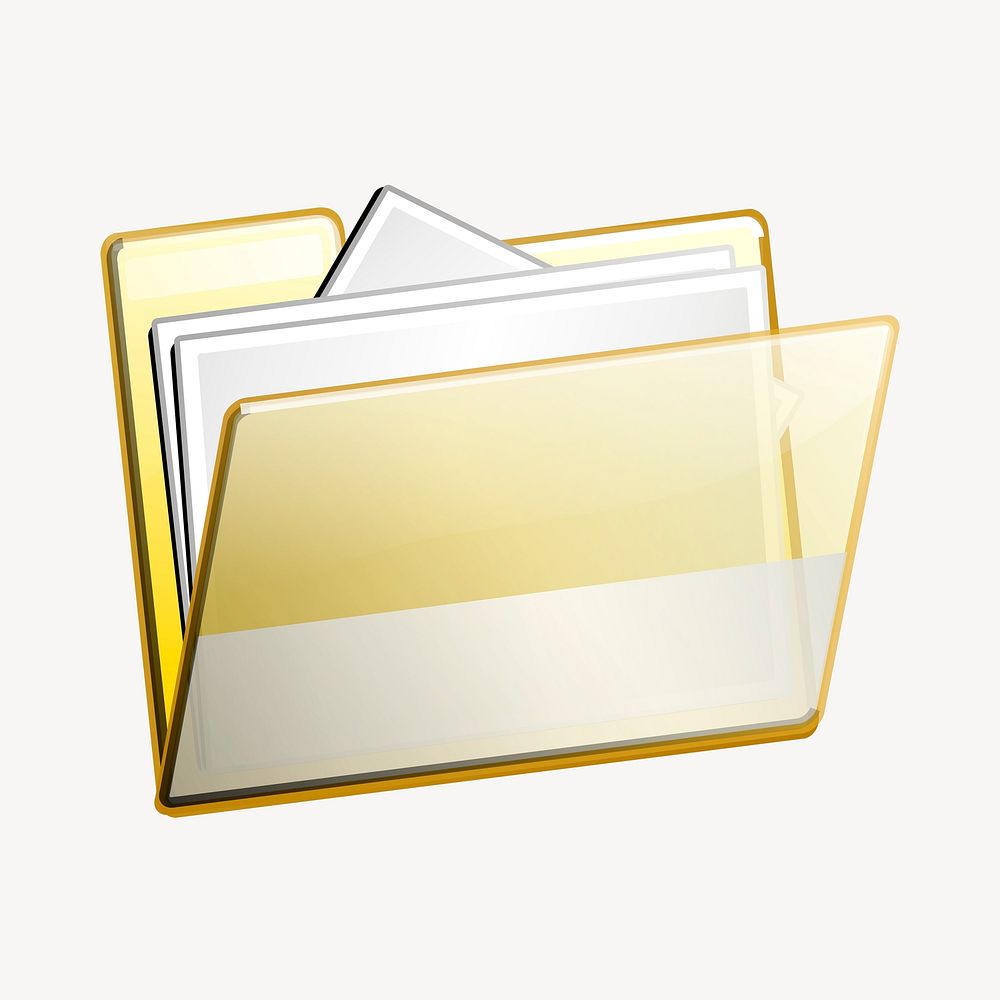 Folder icon sticker, stationery illustration psd. Free public domain CC0 image.