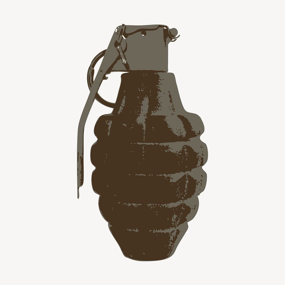 Hand grenade clipart, weapon illustration vector. Free public domain CC0 image.