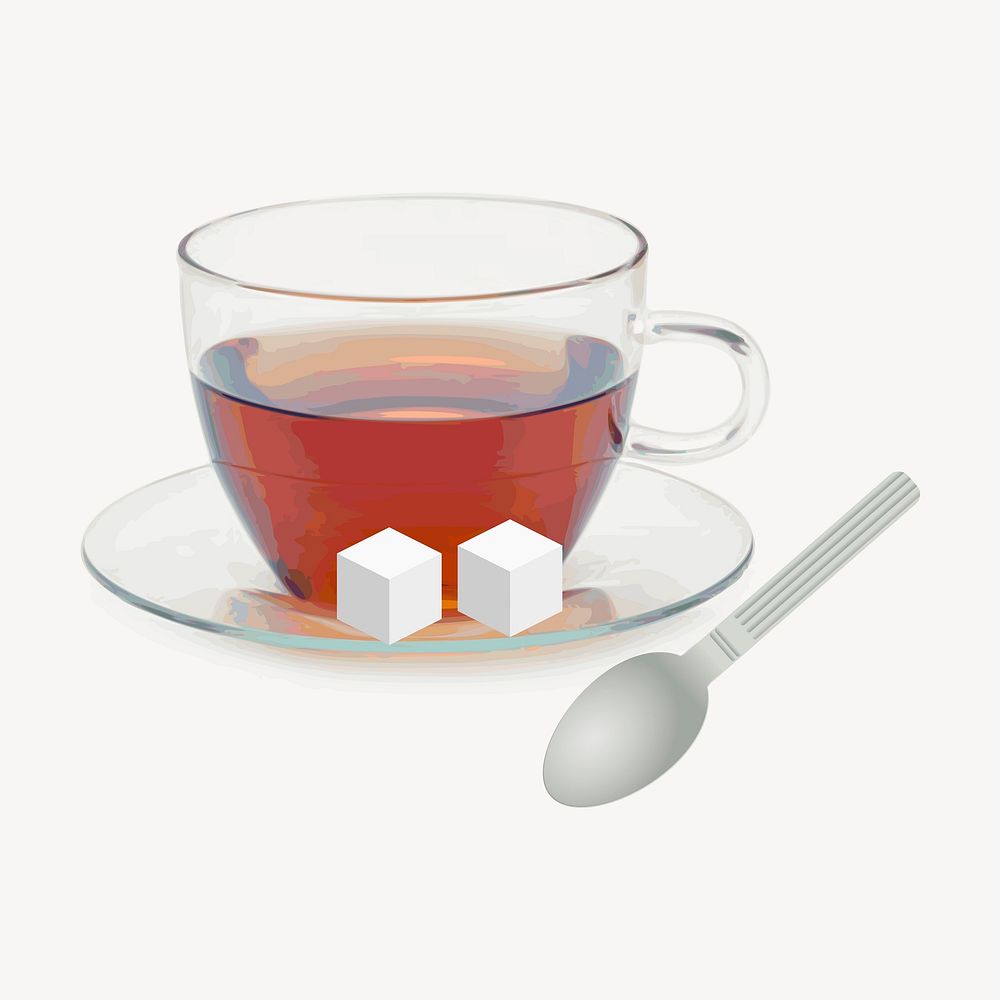 Cup of tea clipart, beverage illustration. Free public domain CC0 image.