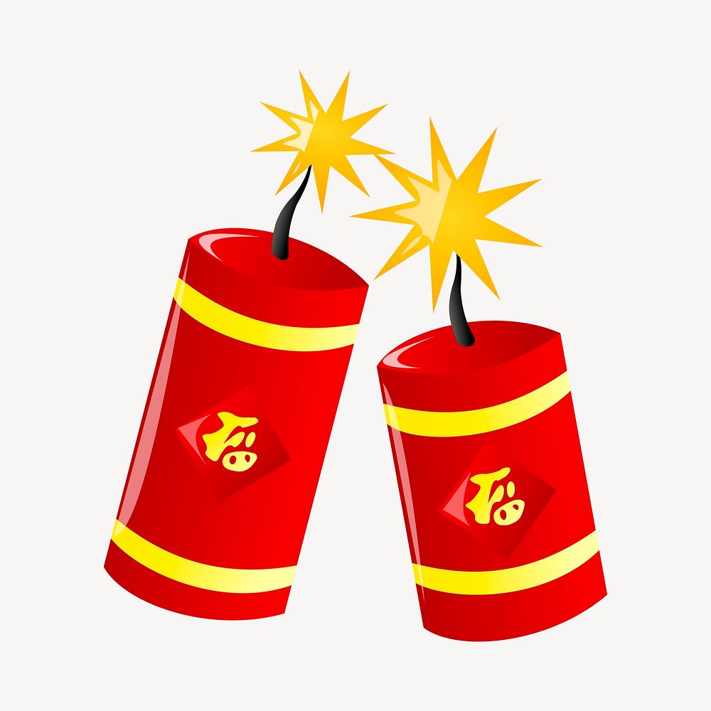 Firecrackers clipart, explosive illustration vector. Free public domain CC0 image.