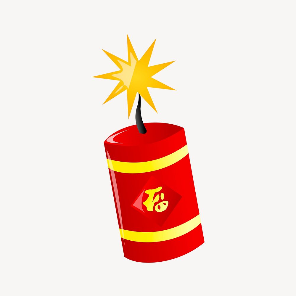 Firecracker clipart, explosive illustration. Free public domain CC0 image.