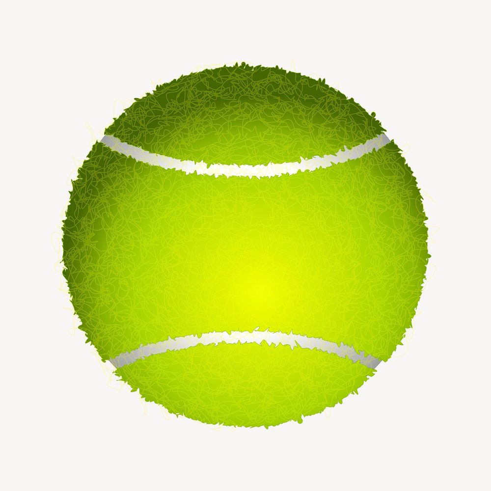 Tennis ball clipart, sport equipment illustration vector. Free public domain CC0 image.