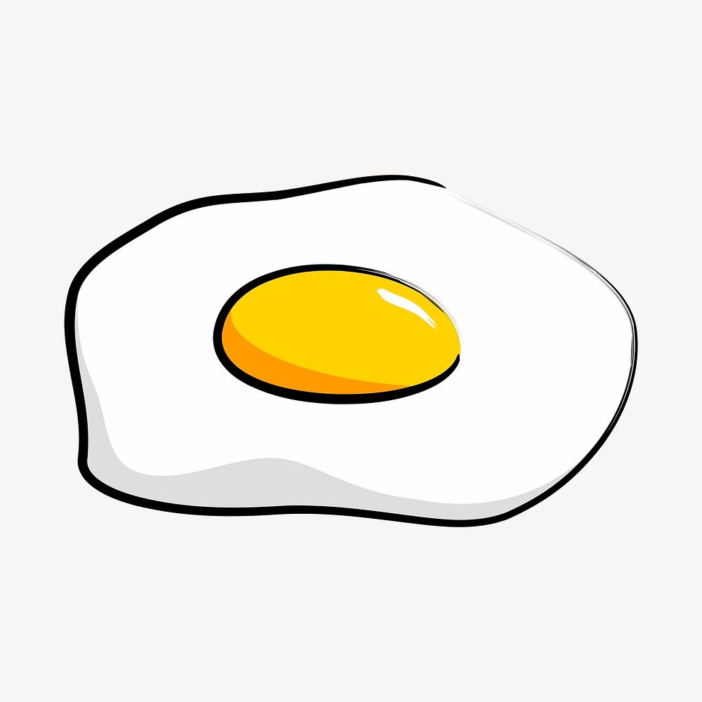 Fried egg sticker, food illustration psd. Free public domain CC0 image.