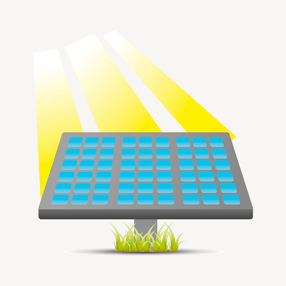 Solar panel clipart, environment illustration. Free public domain CC0 image.