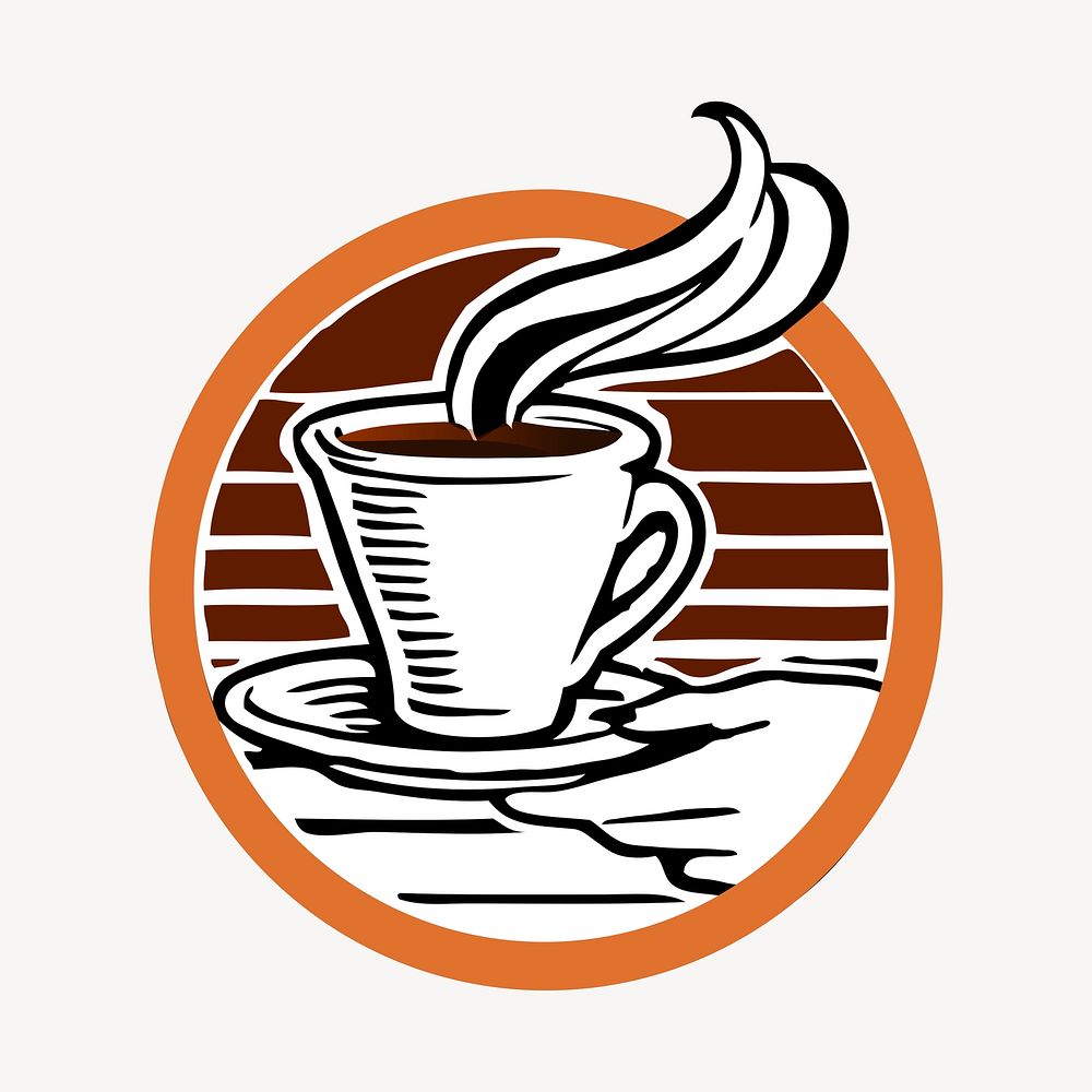 Coffee shop logo clipart, beverage illustration vector. Free public domain CC0 image.