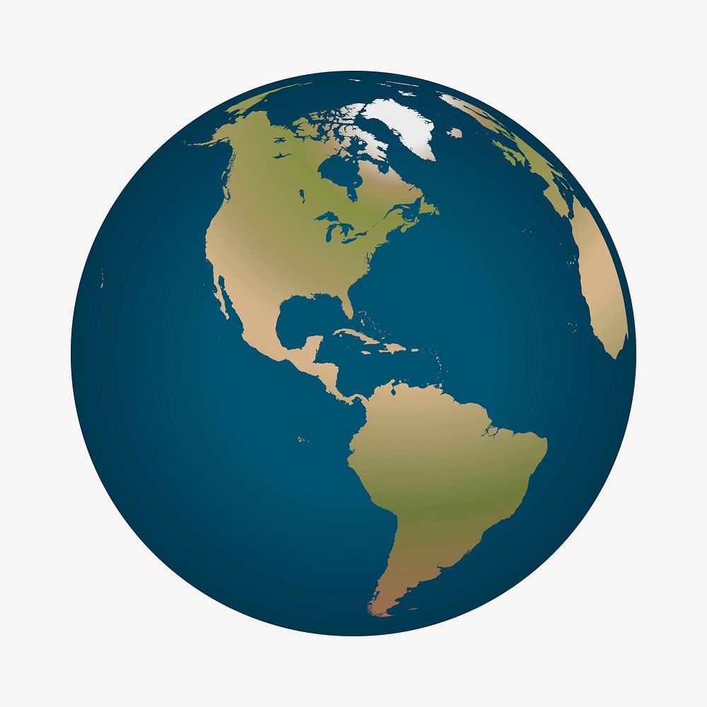 Globe sticker, environment illustration psd. Free public domain CC0 image.
