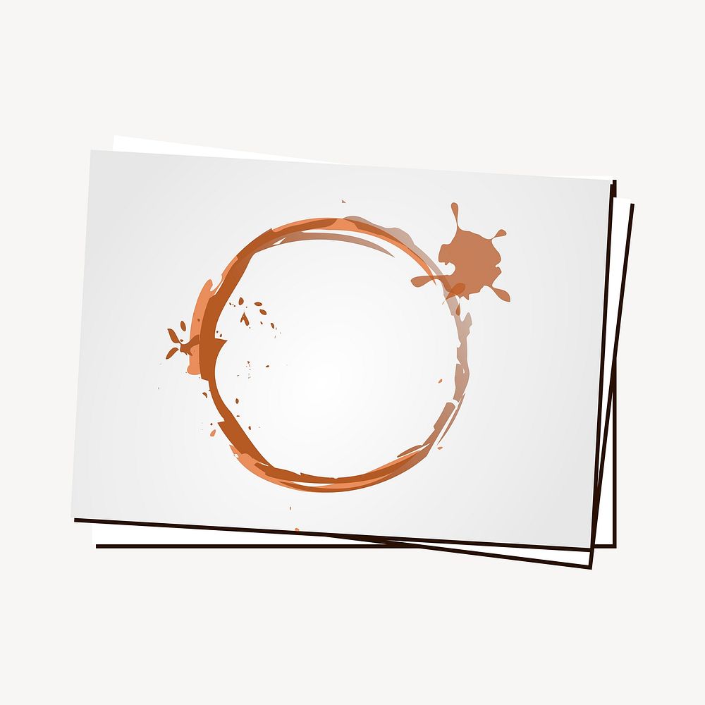 Coffee stain paper frame clipart, decoration illustration. Free public domain CC0 image.