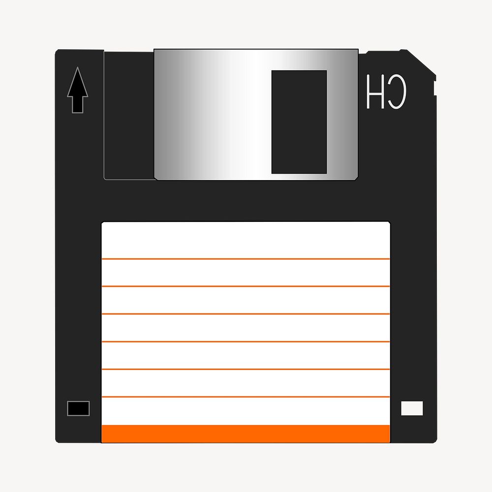 Floppy disk clipart, retro illustration vector. Free public domain CC0 image.
