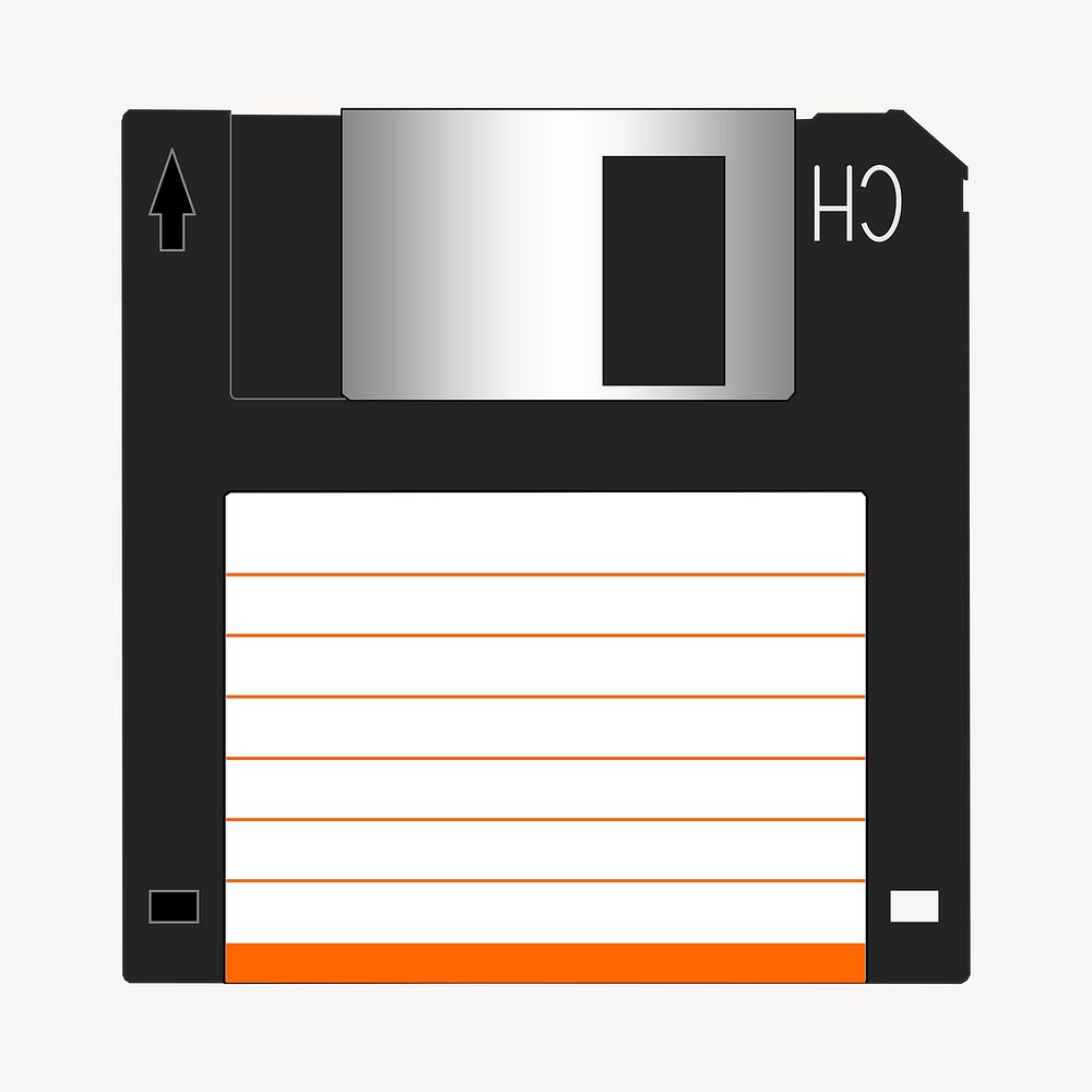 Floppy disk clipart, retro illustration. Free public domain CC0 image.
