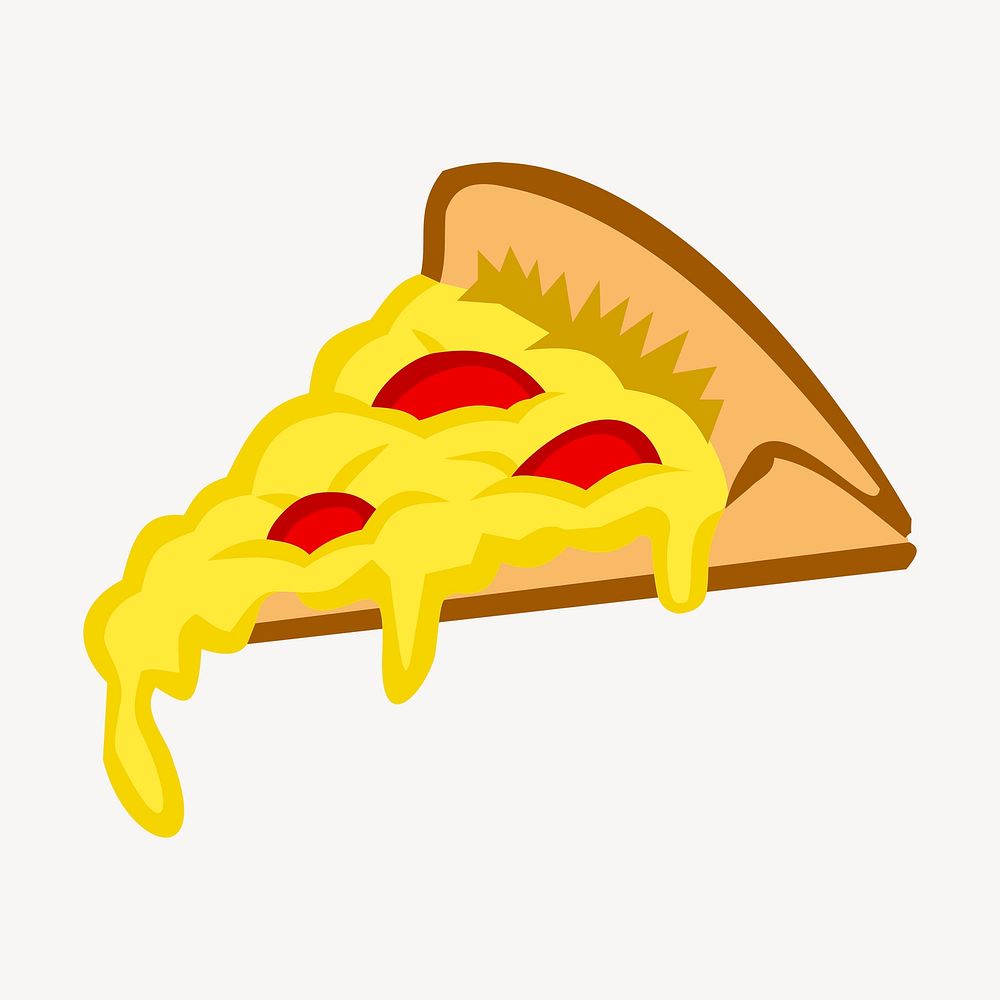Pizza slice clipart, food illustration. Free public domain CC0 image.