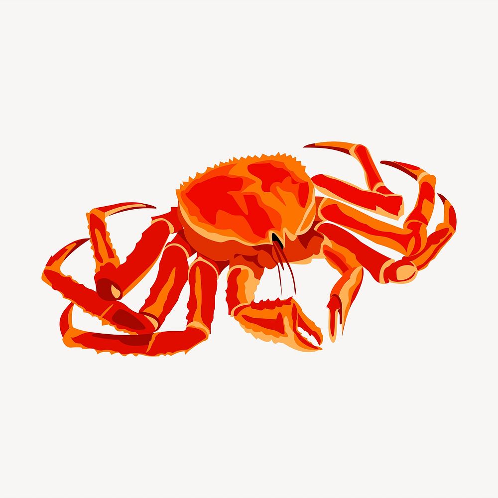 Alaskan crab clipart, sea animal illustration. Free public domain CC0 image.