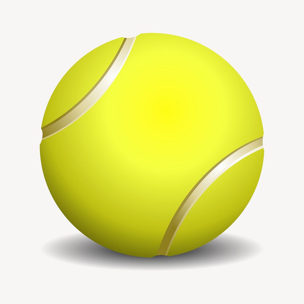 Tennis ball clipart, sport equipment illustration. Free public domain CC0 image.